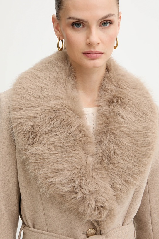 Morgan płaszcz z dodatkiem wełny beżowy GPEAKS