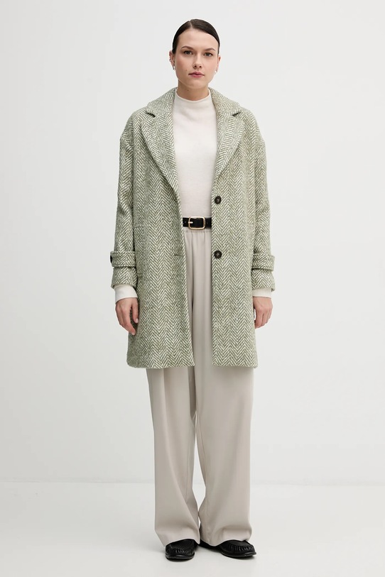 Kabát s příměsí vlny United Colors of Benetton 2M9SDN08T zelená AW25