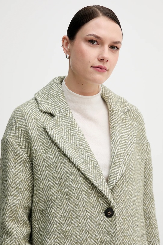 Kabát s příměsí vlny United Colors of Benetton zelená 2M9SDN08T