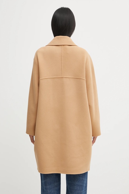Odzież Maison Kitsuné płaszcz wełniany Doubleface PW02211WQ4067 brązowy