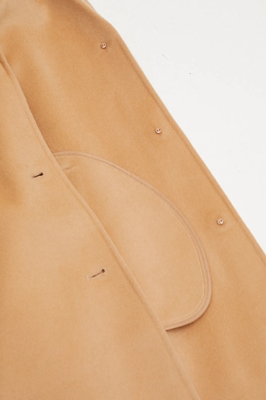 Maison Kitsuné płaszcz wełniany Doubleface PW02211WQ4067 brązowy