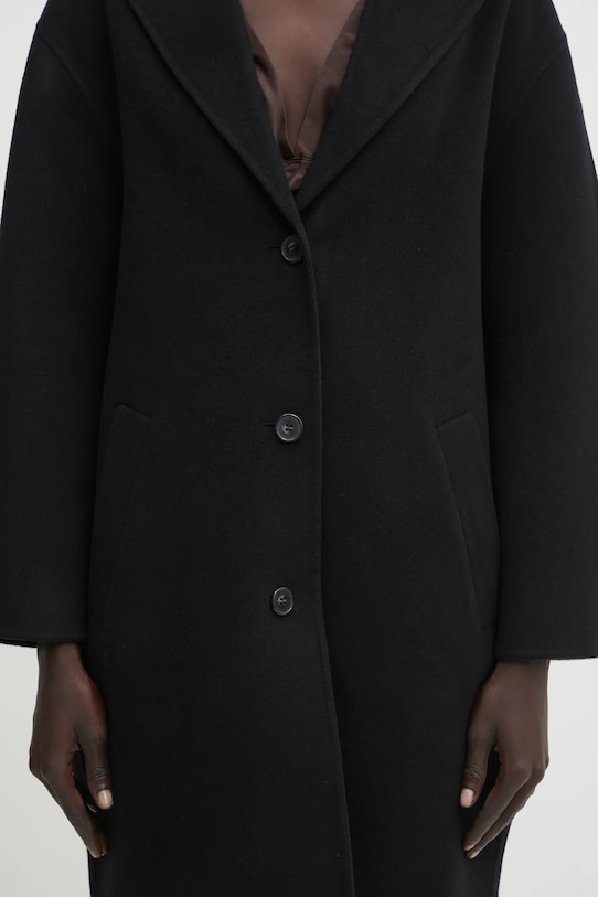 Вълнено палто Maison Kitsuné Doubleface черен PW02211WQ4067