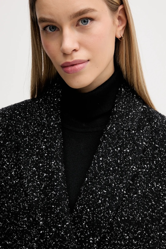 Sisley płaszcz z dodatkiem wełny czarny 2YABLN06D