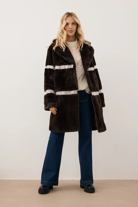Bizuu palton FLORENCE cu captuseala maro FLORENCE.BRAZOWY