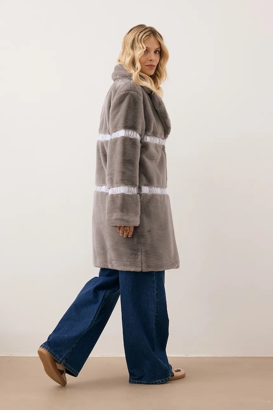 Odzież Bizuu płaszcz FLORENCE FLORENCE.TAUPE brązowy