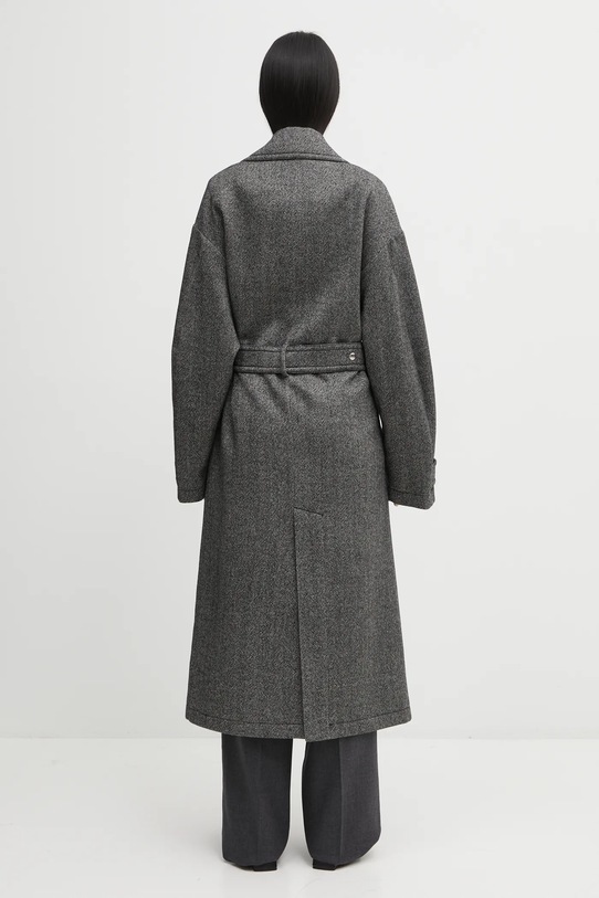 Ρούχα Παλτό με προσθήκη μαλλιού Fiorucci Herringbone Maxi W25FWOCO001PL01GY01 μαύρο