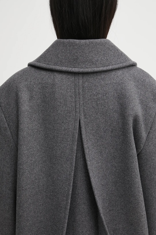 Kabát s prímesou vlny GANNI Peacoat Wool Long W0929