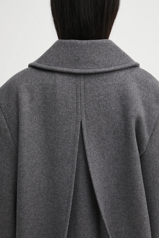 Kabát s prímesou vlny GANNI Peacoat Wool Long W0929