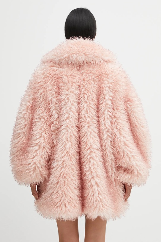 Odzież GANNI płaszcz Long Pile Alternative Fur Midi W1000 różowy