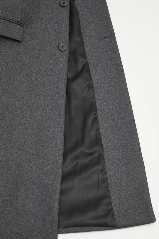 Sporty & Rich coat with wool Signature Logo Structured Wool OW05064326GY11 gray