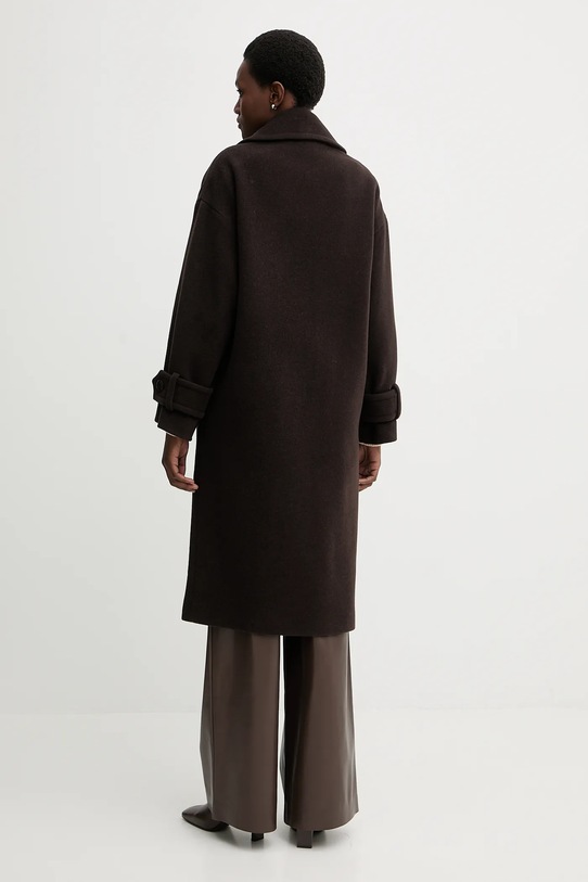 Odzież Sessun płaszcz z dodatkiem wełny 24112025 brązowy