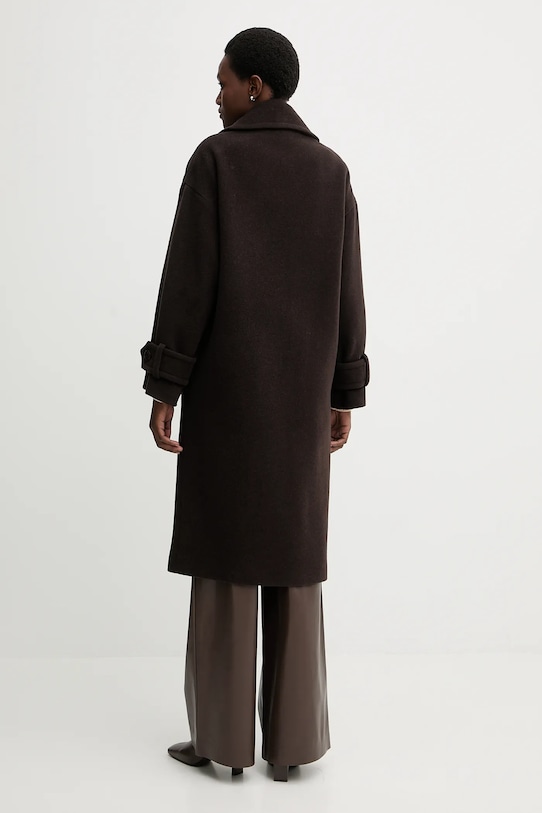 Odzież Sessun płaszcz z dodatkiem wełny 24112025 brązowy