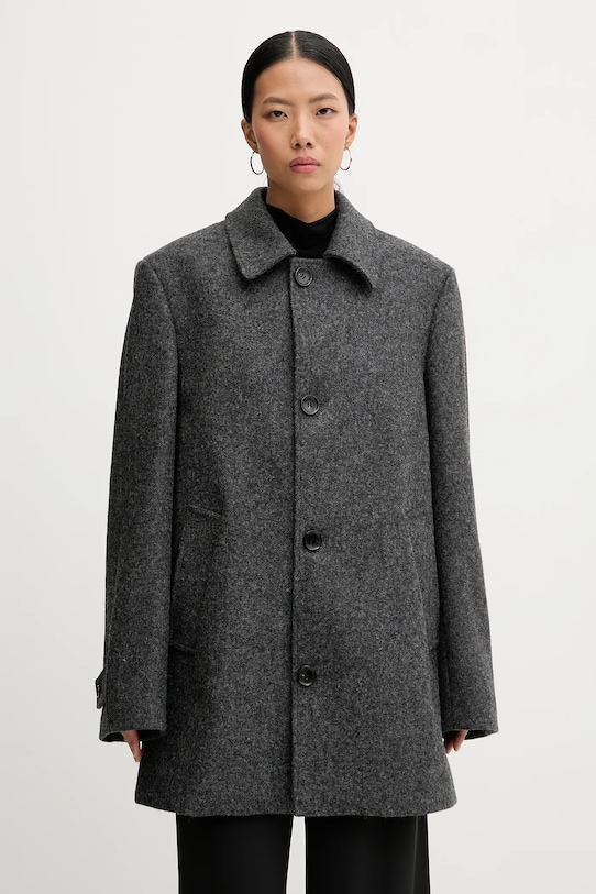 Bally płaszcz wełniany bez kaptura szary M0BA308F