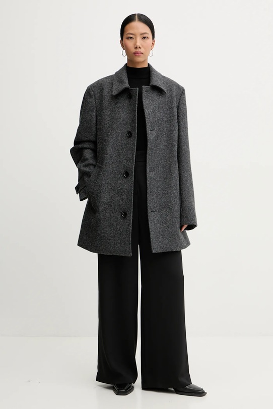 Bally płaszcz wełniany M0BA308F szary AW25