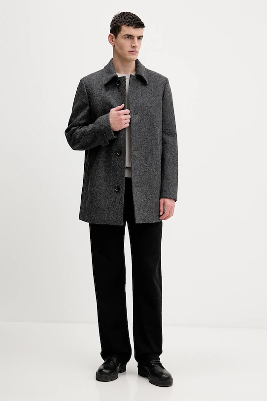 Bally płaszcz wełniany M0BA308F szary AW25