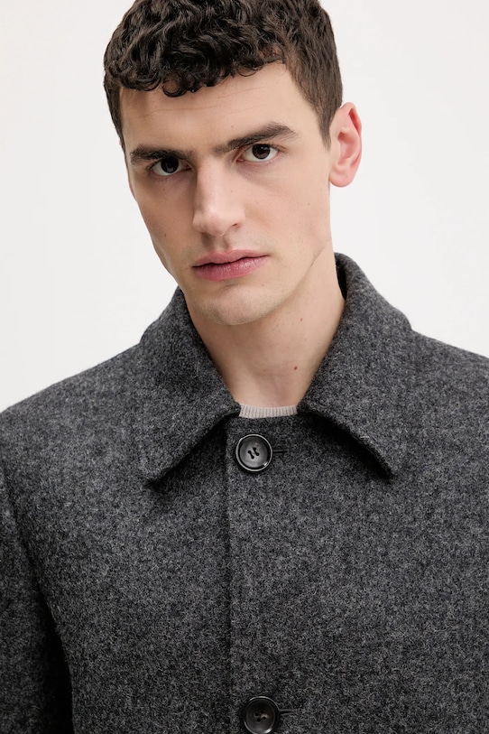 Bally płaszcz wełniany szary M0BA308F