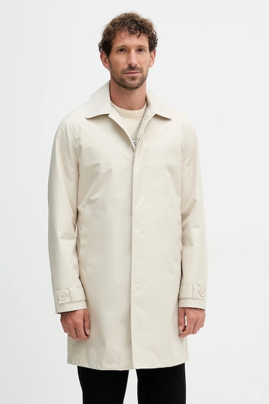 United Colors of Benetton płaszcz bez kaptura beżowy 2VYAUN06L