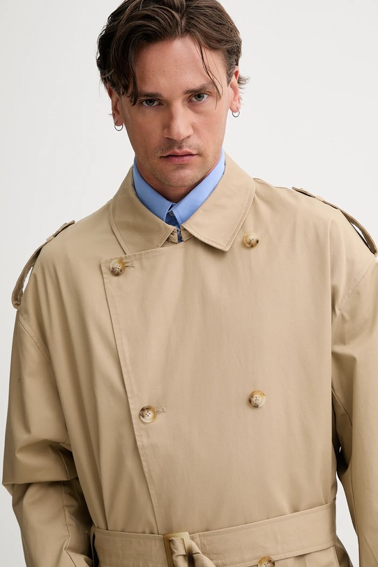 Les Deux trencz bawełniany Miles 1000142 beżowy