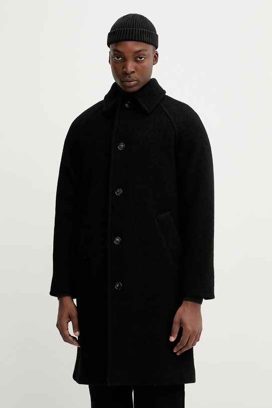 A.P.C. płaszcz wełniany manteau gaston WVBEH.H01516 czarny AW25