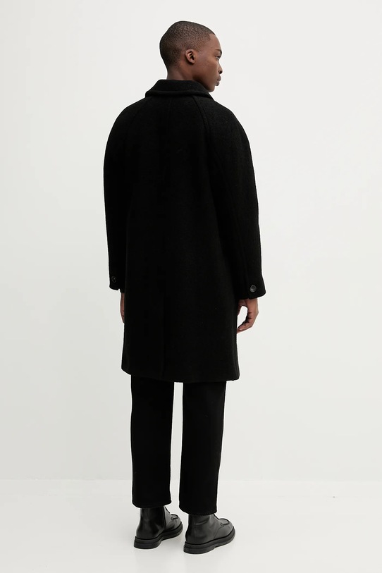 Odzież A.P.C. płaszcz wełniany manteau gaston WVBEH.H01516 czarny