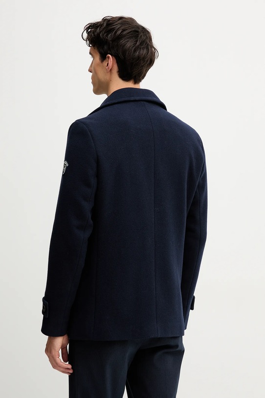 Îmbrăcăminte Hackett London haină cu lână HM4000041 bleumarin