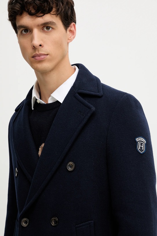 Hackett London haină cu lână bleumarin HM4000041