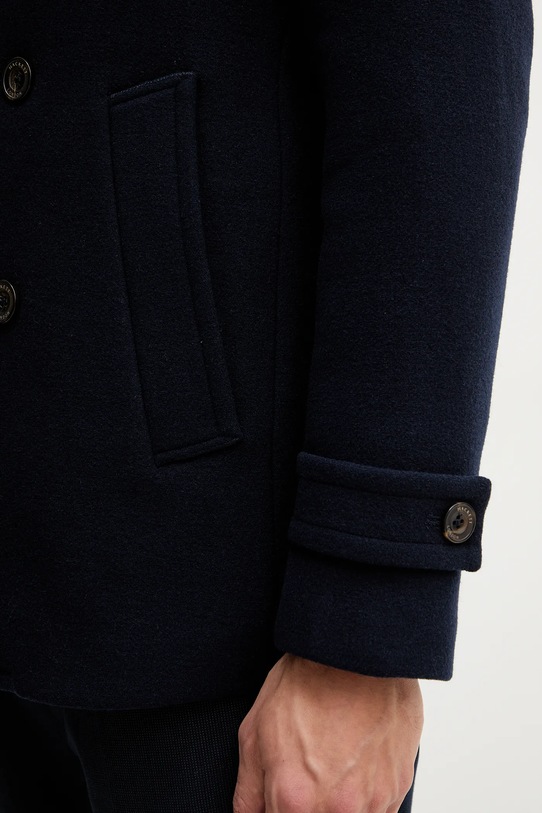 Hackett London haină cu lână HM4000041 bleumarin