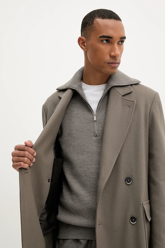 BARENA VENEZIA płaszcz z wełną Capospalla Gazabin CSU5235.444