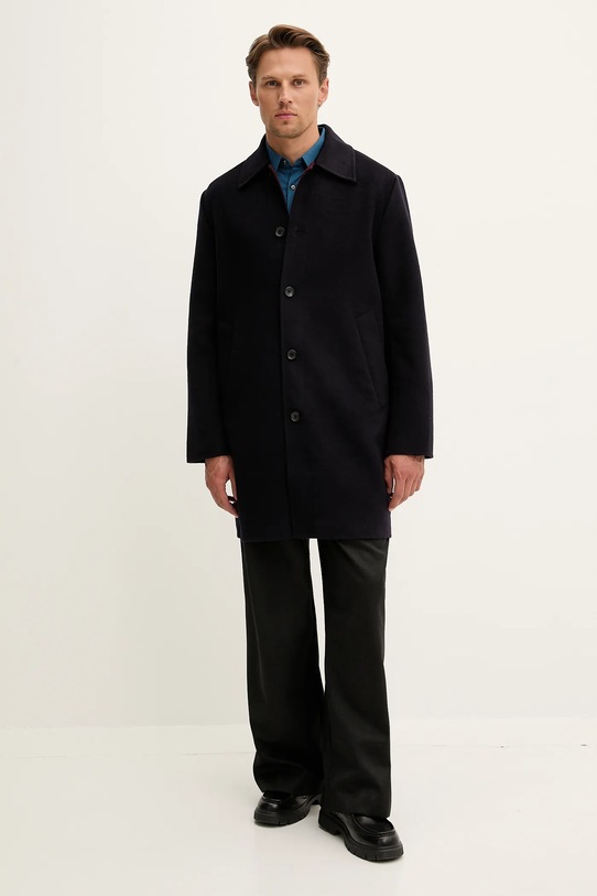PS Paul Smith płaszcz z wełną M2R.667Z.T22484 granatowy