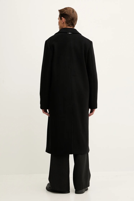 Odzież MSGM płaszcz z wełną 3940MC08.257603 czarny