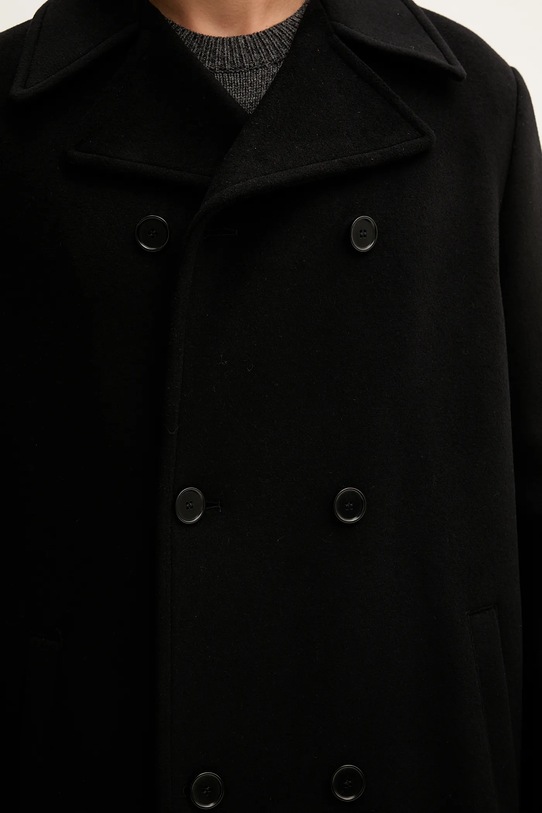 MSGM płaszcz z wełną 3940MC08.257603 czarny