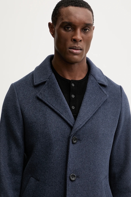 Guess płaszcz z dodatkiem wełny niebieski M4BL3S.WGJ82