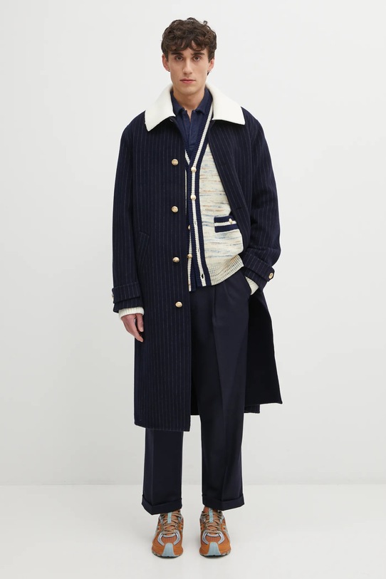 Drôle de Monsieur haină cu lână Le Manteau Pinstripes I.CT143.WO041