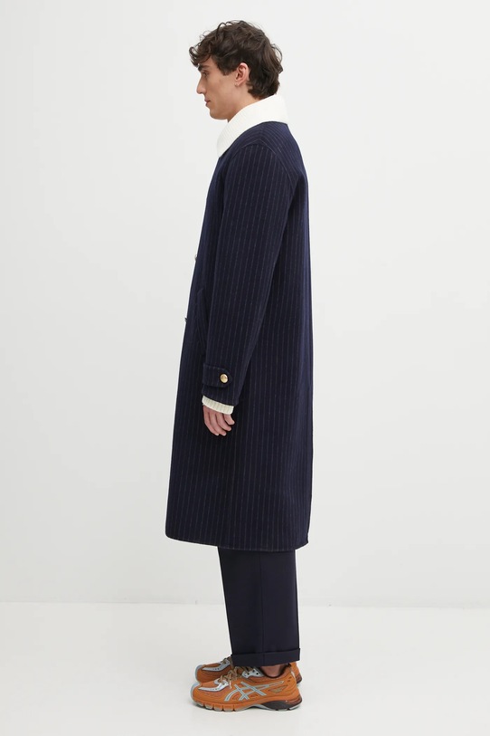 Drôle de Monsieur haină cu lână Le Manteau Pinstripes I.CT143.WO041 bleumarin AW25