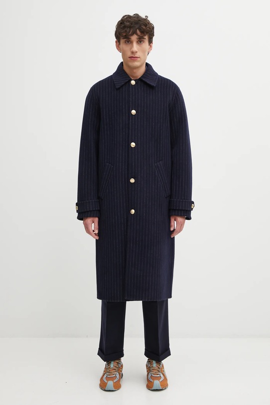 Drôle de Monsieur haină cu lână Le Manteau Pinstripes bleumarin I.CT143.WO041