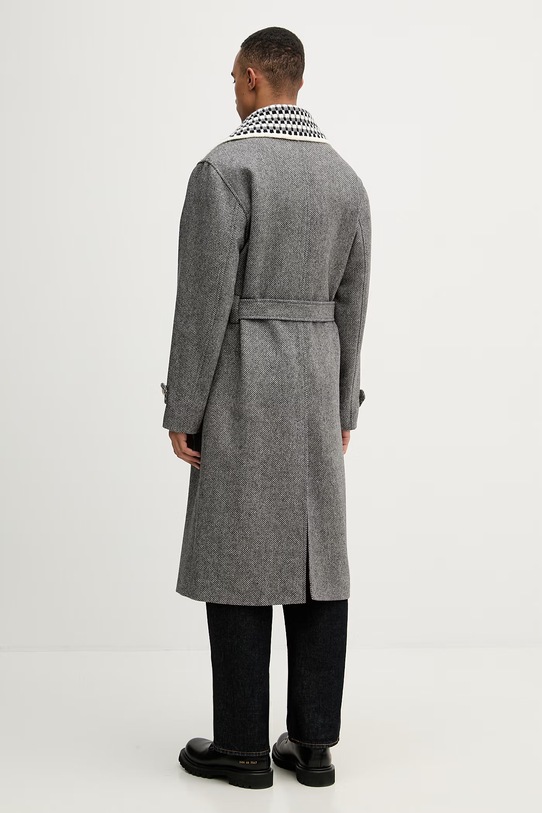 Îmbrăcăminte Drôle de Monsieur palton de lână Le Manteau Tweed I.CT147.WV014 gri