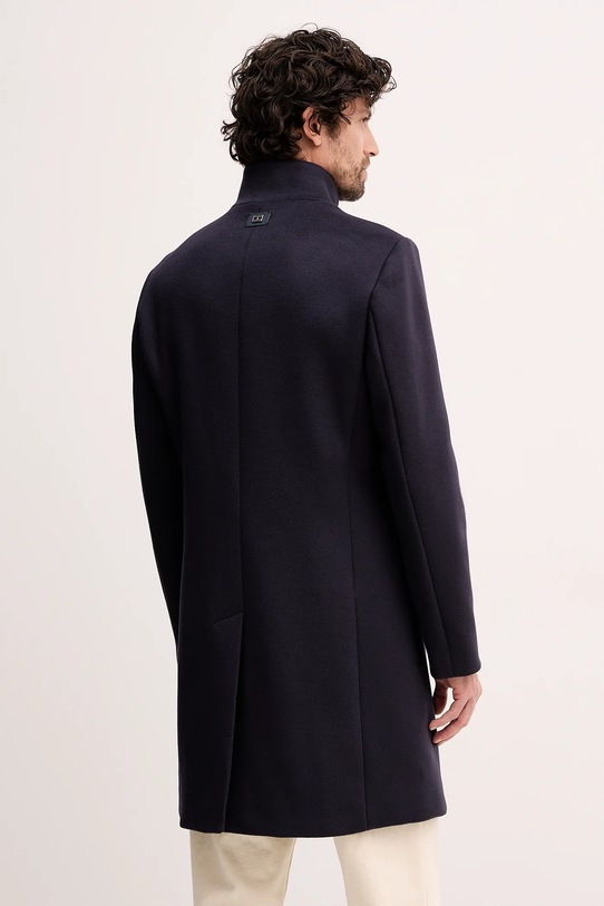 Odzież Tommy Hilfiger płaszcz z dodatkiem wełny MW0MW40767 granatowy