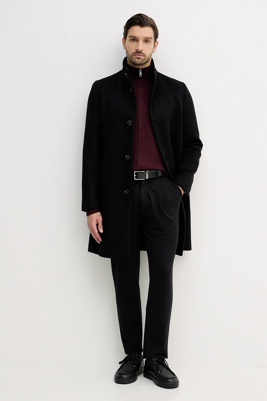 Tommy Hilfiger płaszcz z dodatkiem wełny MW0MW40767 czarny AW25