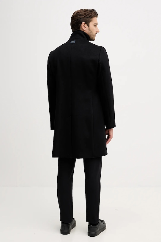 Odzież Tommy Hilfiger płaszcz z dodatkiem wełny MW0MW40767 czarny