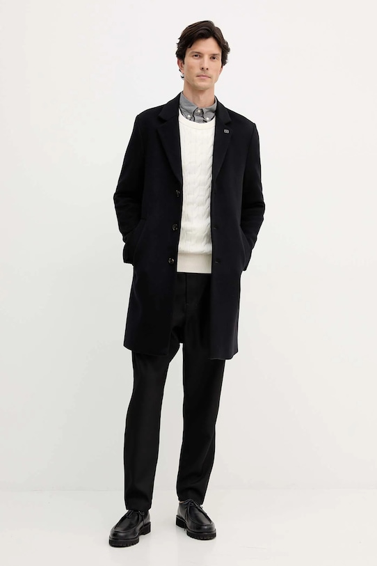 Tommy Hilfiger palton de lână MW0MW40768 negru AW25