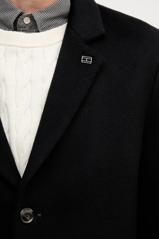 Tommy Hilfiger palton de lână MW0MW40768 negru