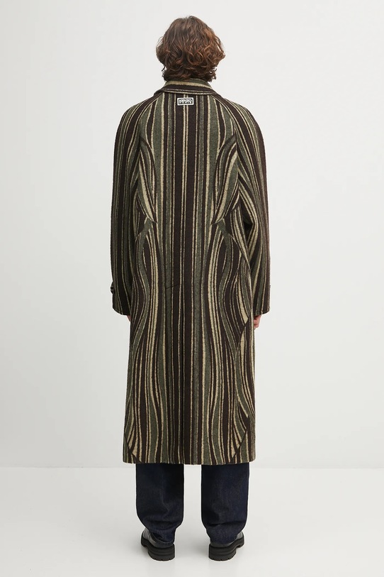 Одежда Пальто с добавлением шерсти Kenzo Leaf Stripe FF65MA0329IB зелёный