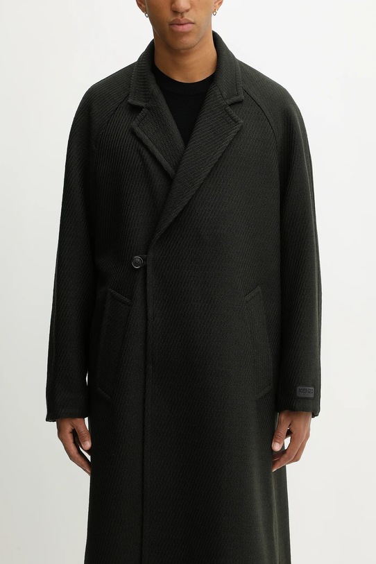 Пальто с примесью шерсти Kenzo Wrap зелёный FF65MA0529PM