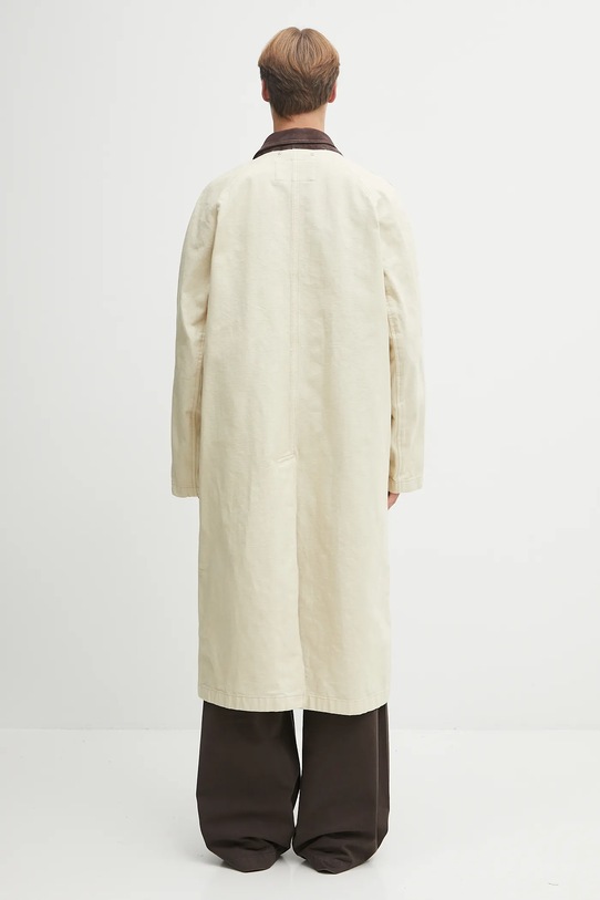 Oblečení Bavlněný kabát Kenzo Chainstitch Wrap FF65MA0539GU béžová