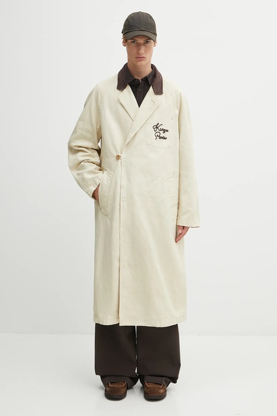 Bavlněný kabát Kenzo Chainstitch Wrap FF65MA0539GU