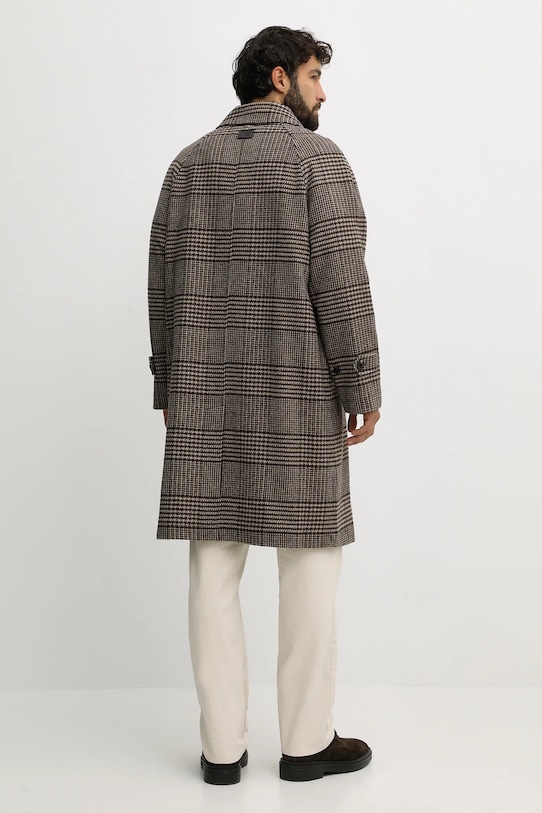 Odzież Tommy Hilfiger płaszcz z dodatkiem wełny MW0MW40633 brązowy