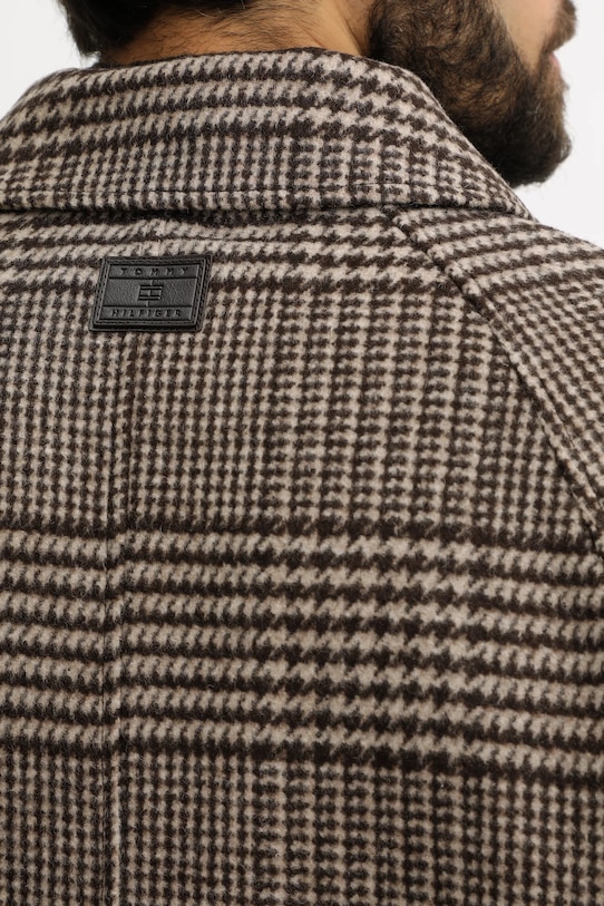 Tommy Hilfiger płaszcz z dodatkiem wełny MW0MW40633 brązowy