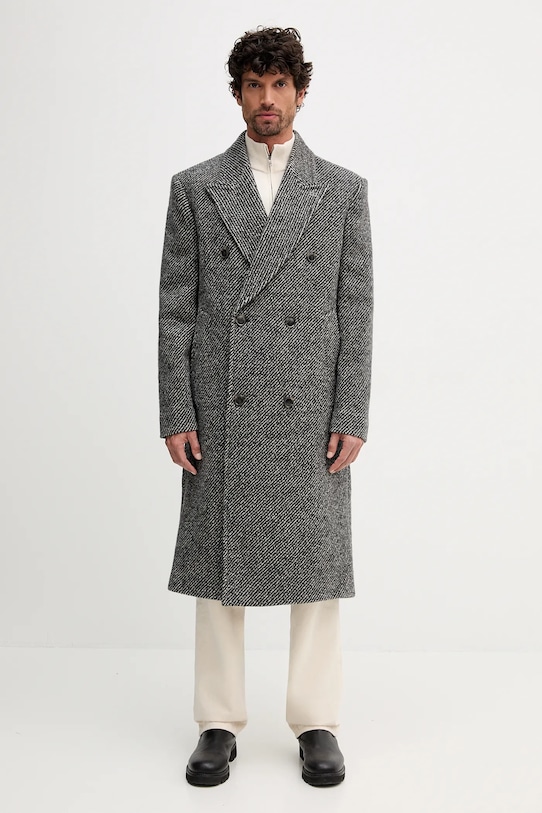 Vuneni kaput Tommy Hilfiger vuna crna MW0MW40763