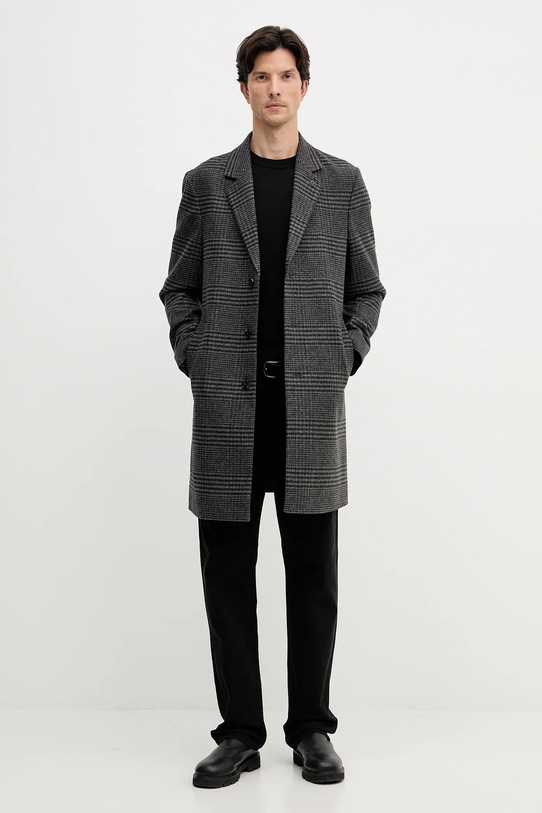 Tommy Hilfiger płaszcz z dodatkiem wełny szary MW0MW40769