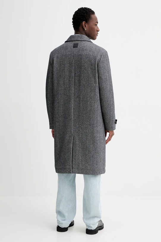Odzież Calvin Klein płaszcz z dodatkiem wełny LV04LD510G szary
